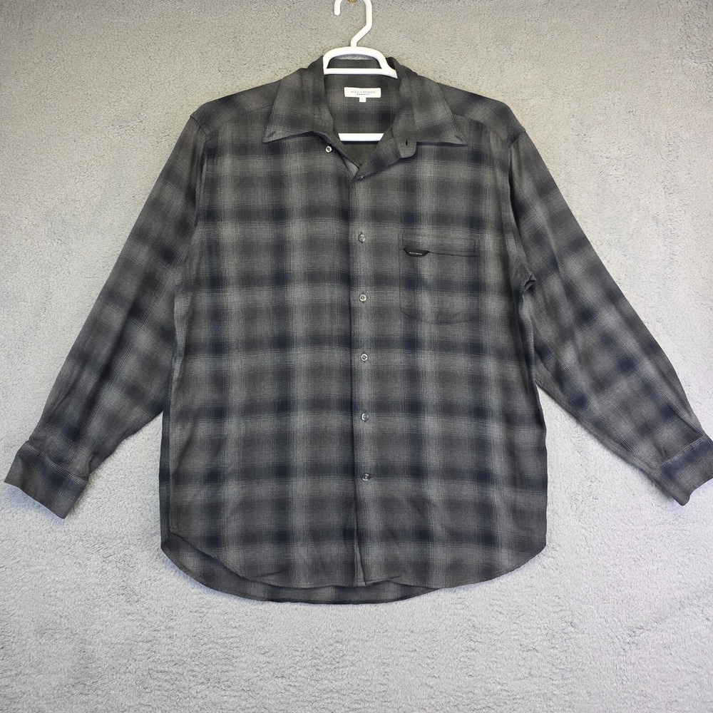 Vintage Alex Cannon Shirt Mens L Button Up‎ Flannel Plaid Y2K Cabincore Lounge